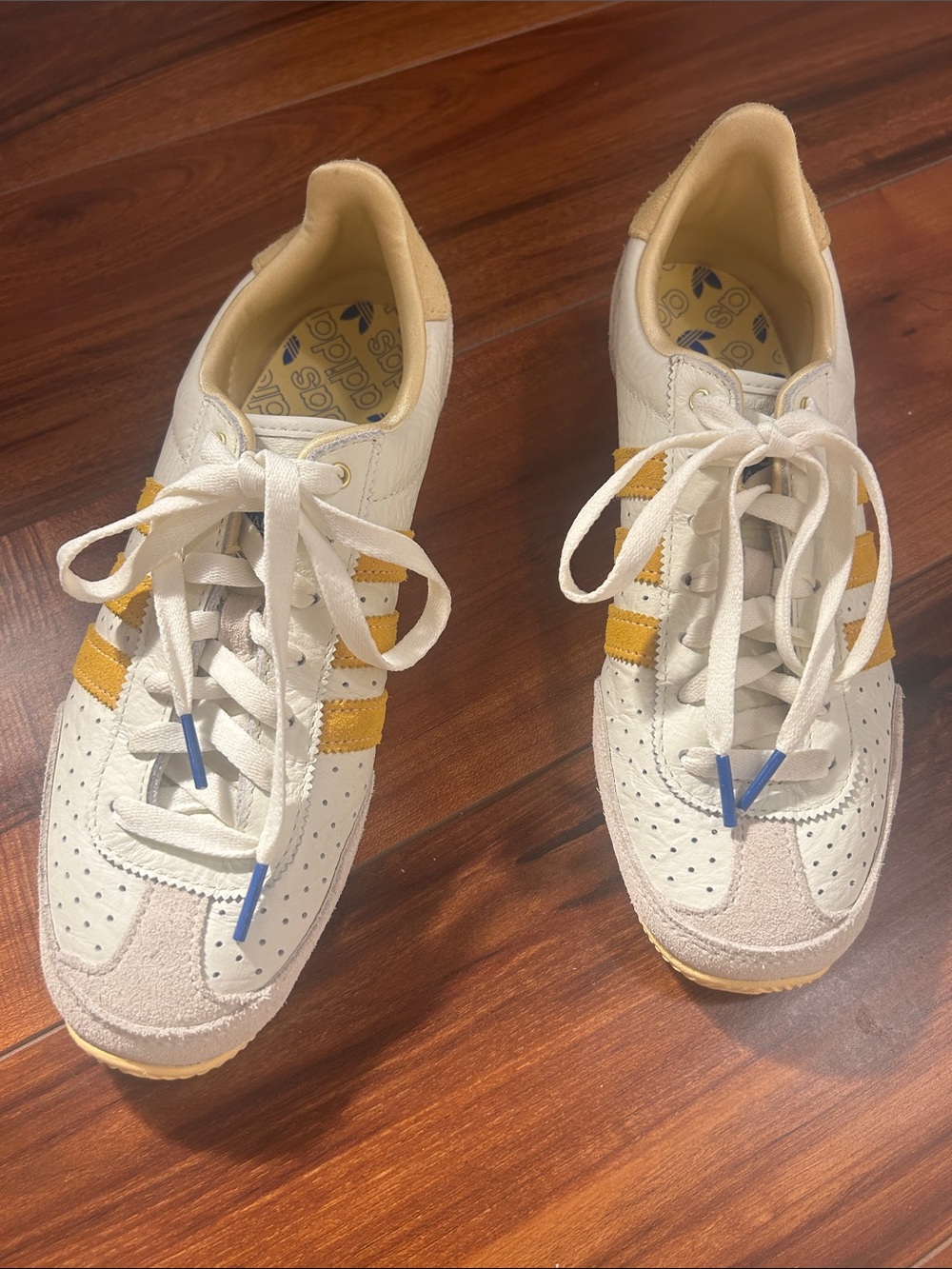 adidas White and Yellow Retro Style Sneakers